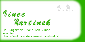 vince martinek business card